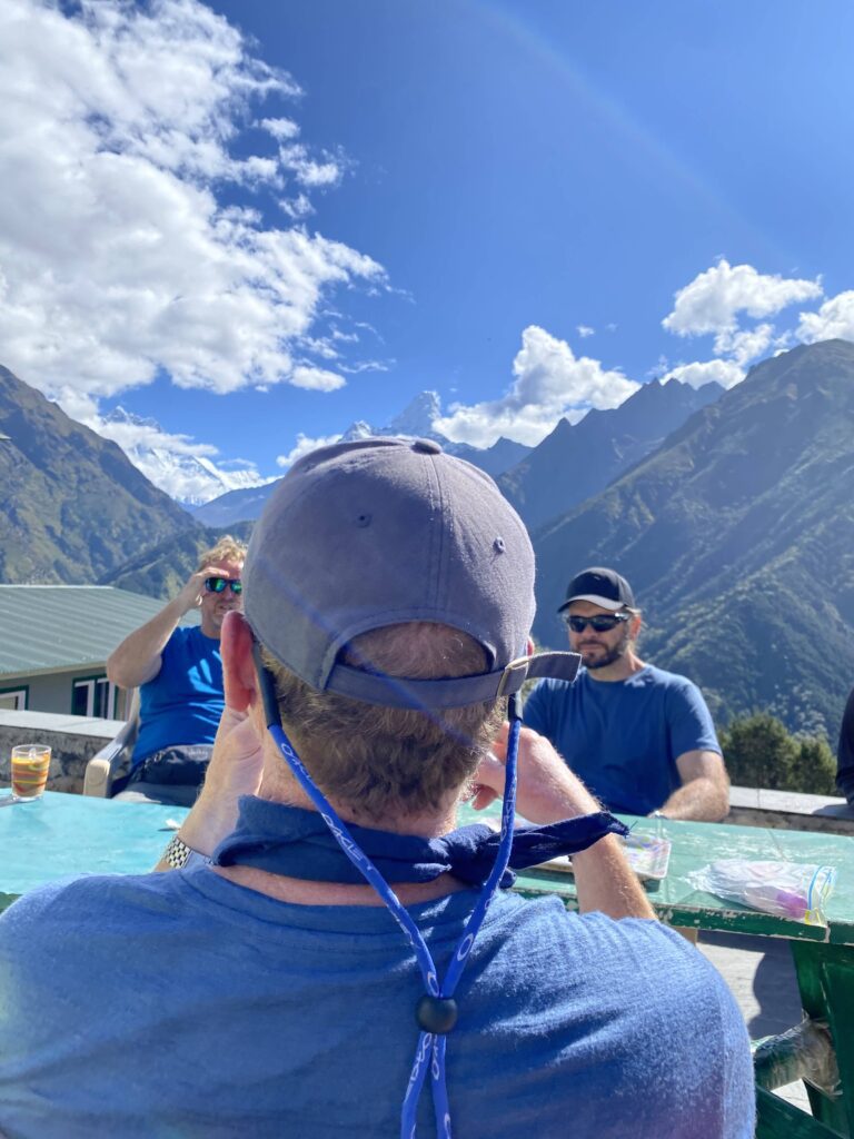 Sunny afternoon in winter trek in Nepal