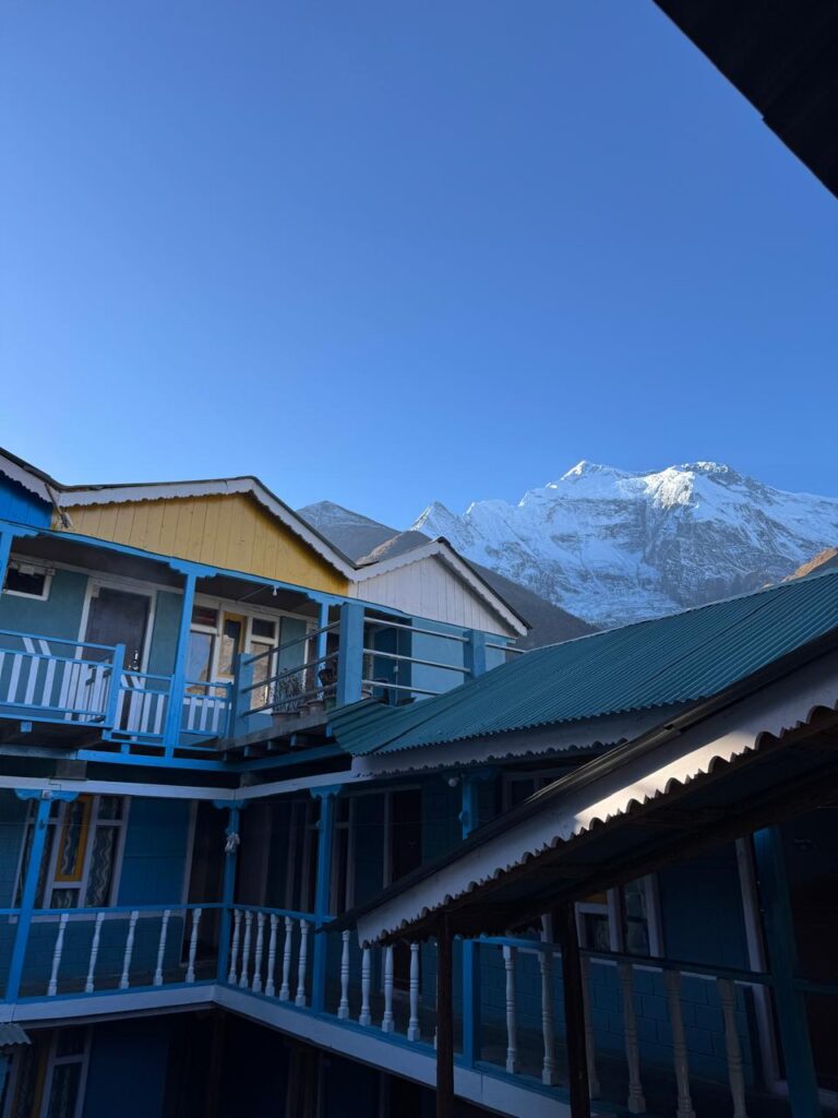 Annapurna IV view from room of the hotel