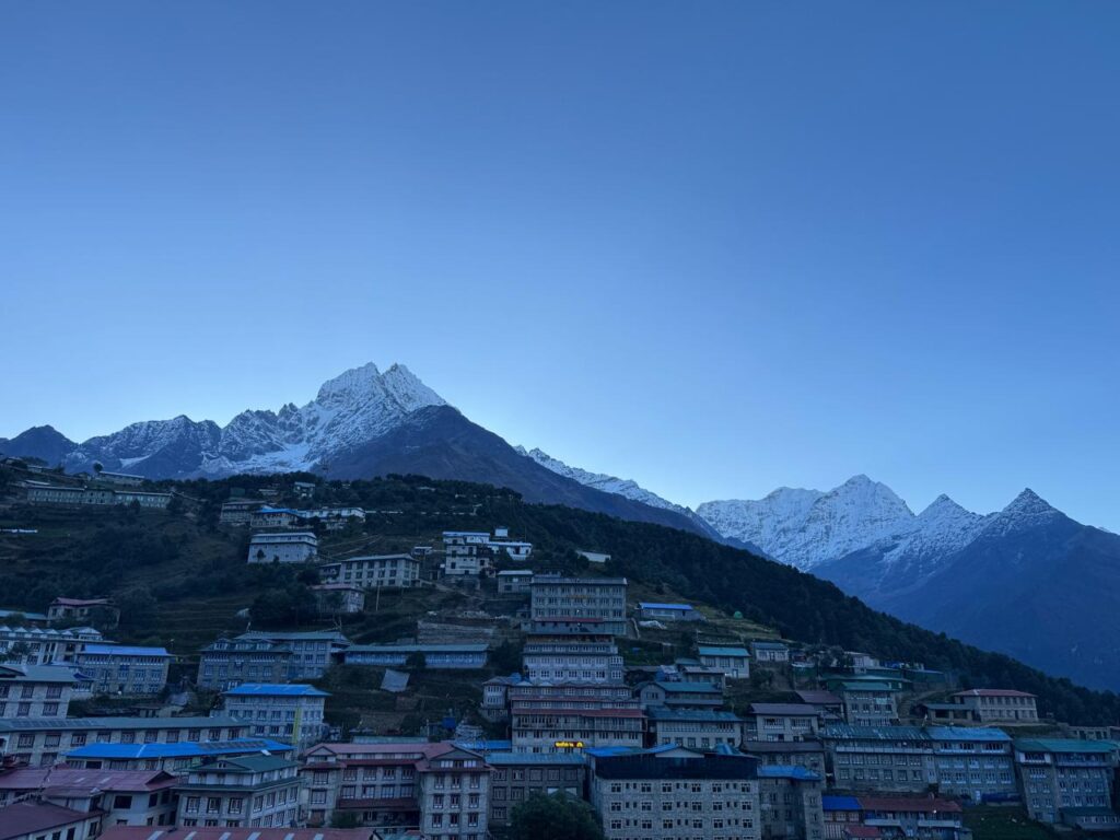 Early morning view of Namche Bazaar
