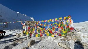 Larke Pass (5,106m). The top of larka la pass, Manaslu circuit Trek Fixed departure