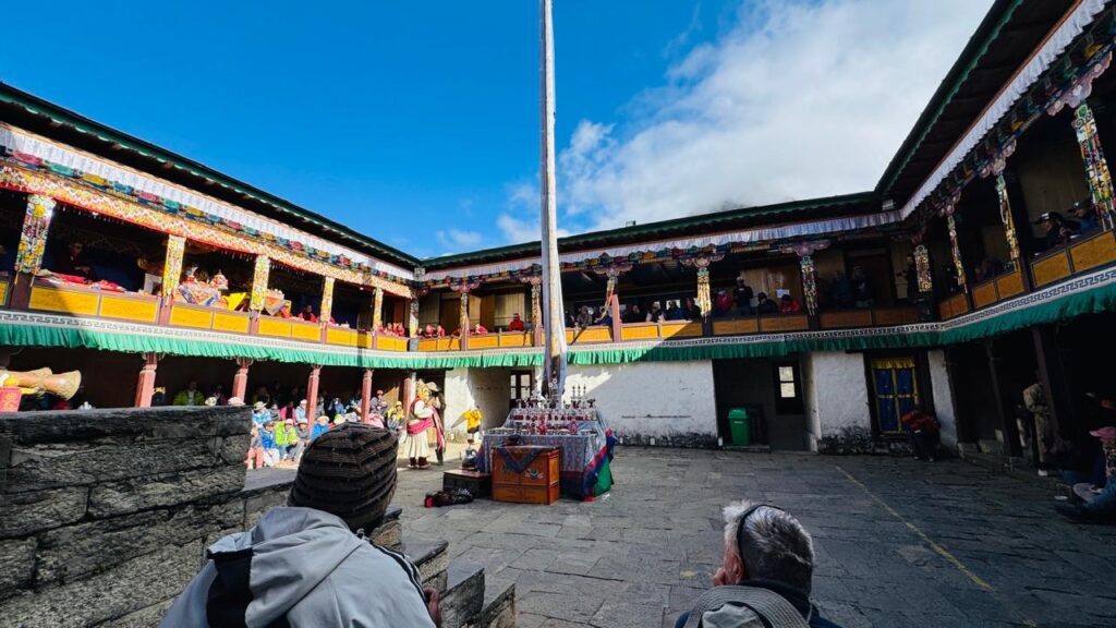 View from the inside one of the oldest monastery Tengboche