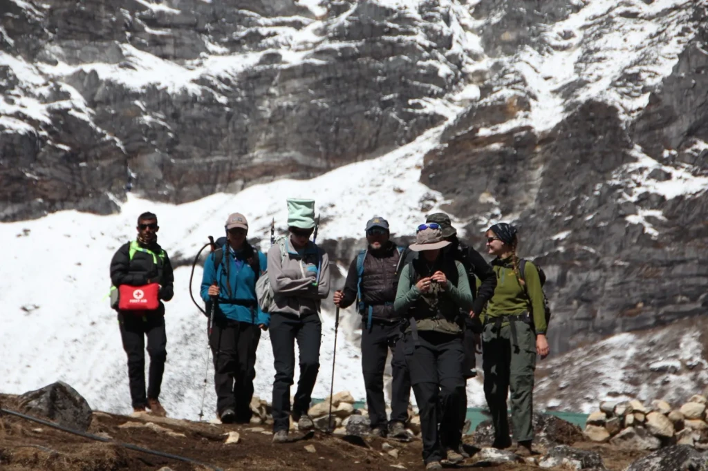 travelers with local guide